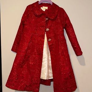 Girls Holiday Dress and Coat Size 5 Blueberi Gold